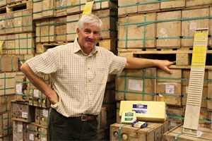 Nick Green in the refrigerated cheese store